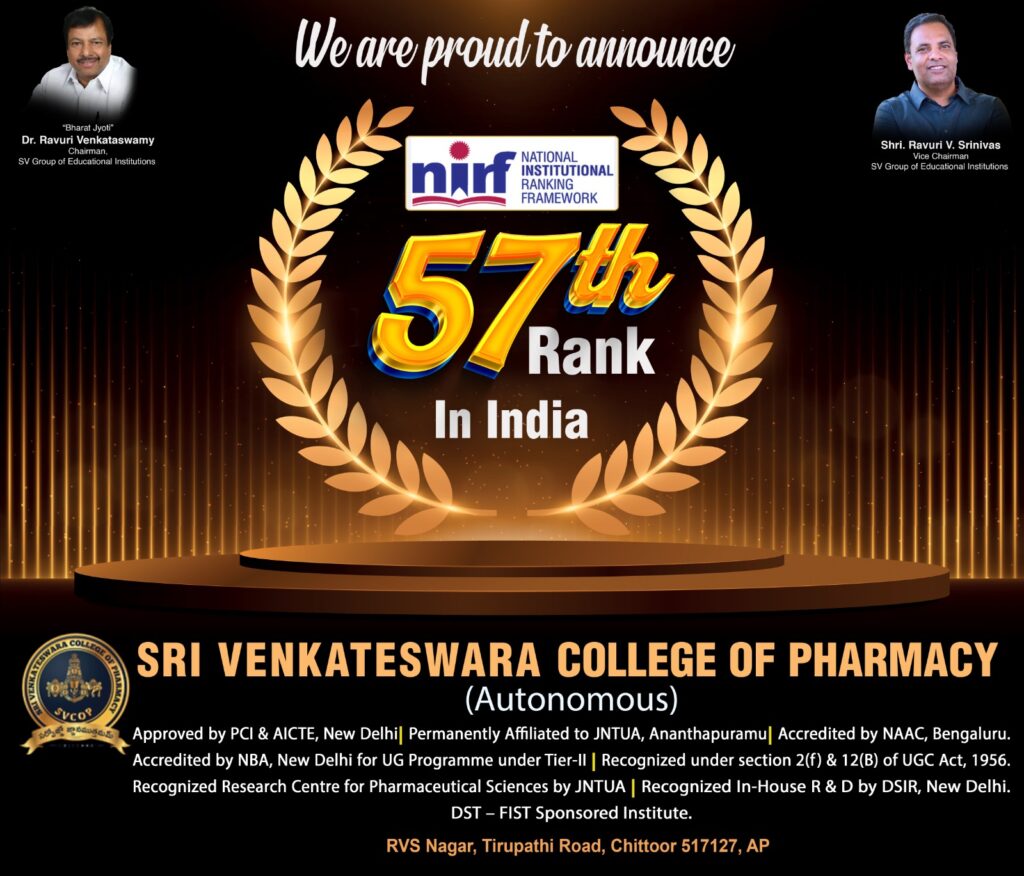 SRI VENKATESWARA COLLEGE OF PHARMACY (Autonomous) – RVS Nagar, Tirupati ...